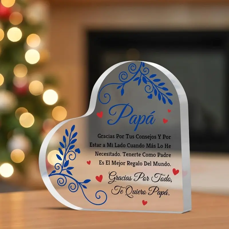 Cordial Shaped Gifting Plaque With Spanish Message For Dad