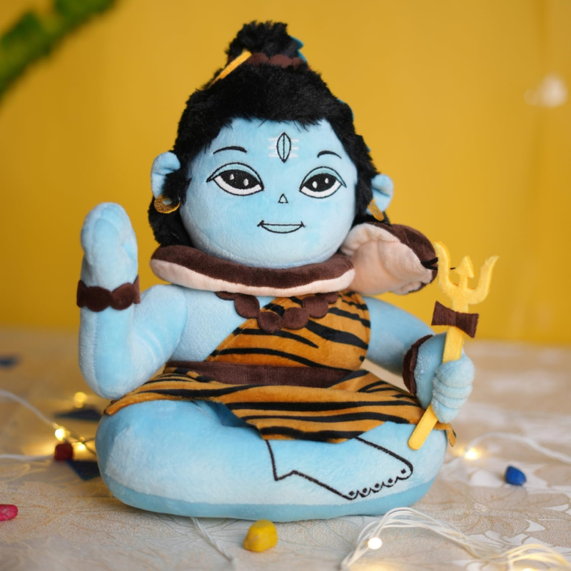 Soft And Musical Mantra Chanting Shiva Plush Toy-Flower Teddy Bear