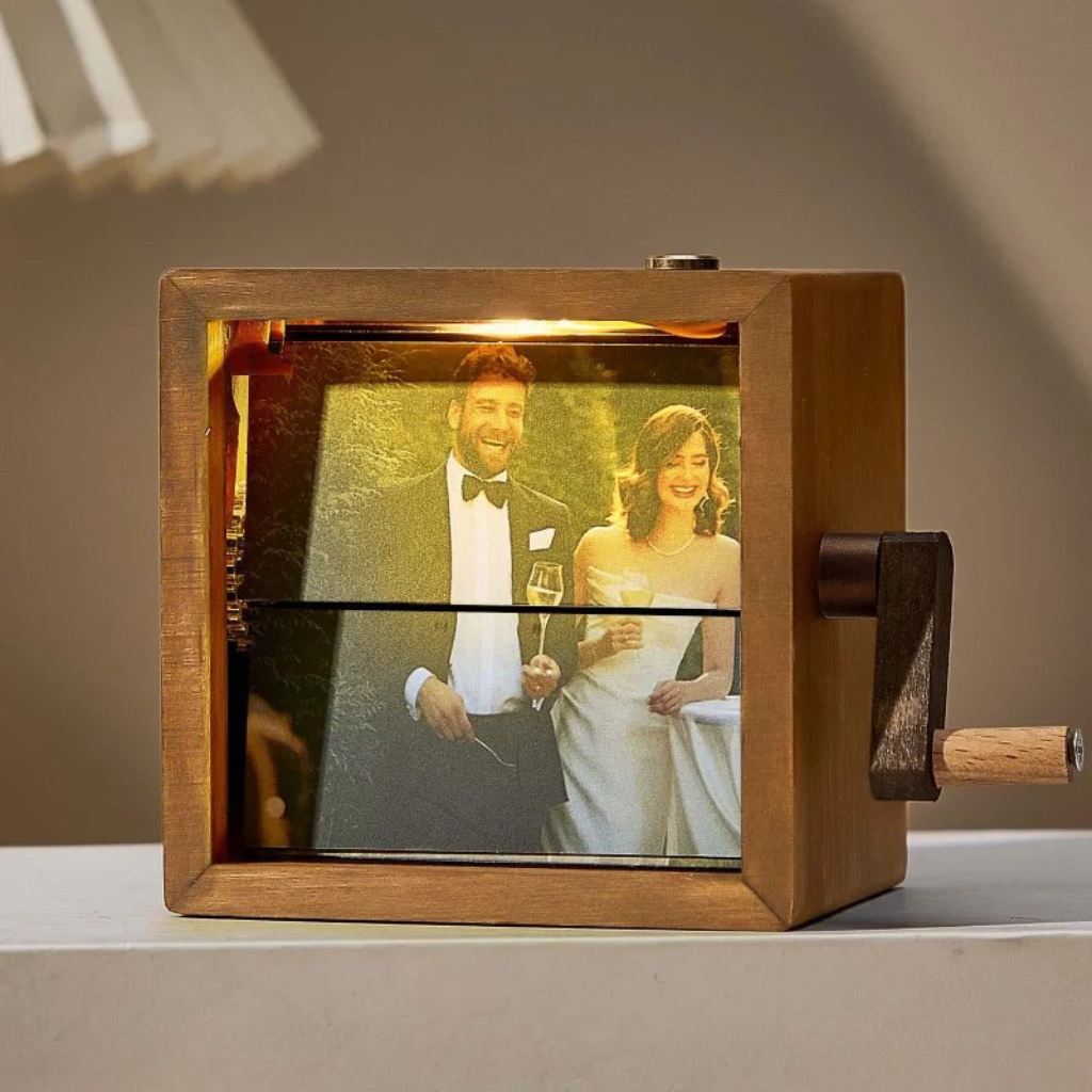 Custom Photo Flipbook Frame With Turning Handle For Gifts