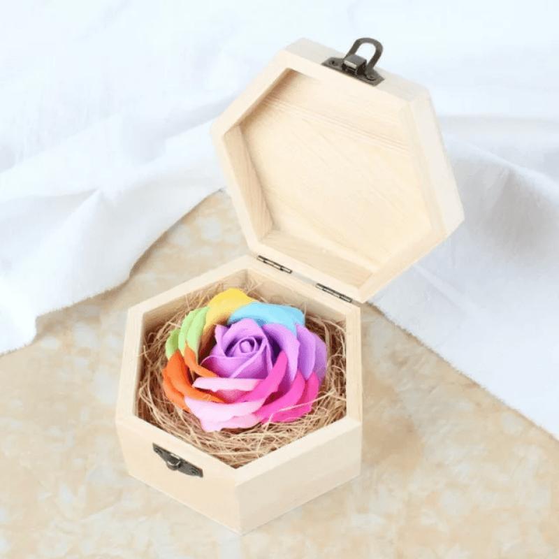 Wood Eternal Rose Box – A Timeless Symbol of Love and Elegance-Flower Teddy Bear