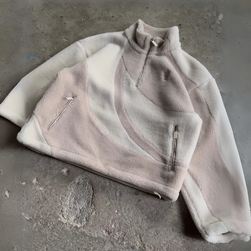 Sherpa Jacket With Hoodie-Flower Teddy Bear