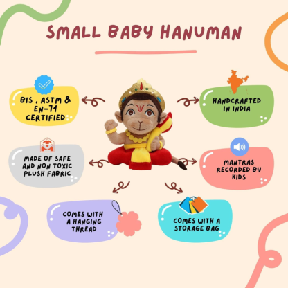 Mantra Chanting Hanuman Plush Toy-Flower Teddy Bear