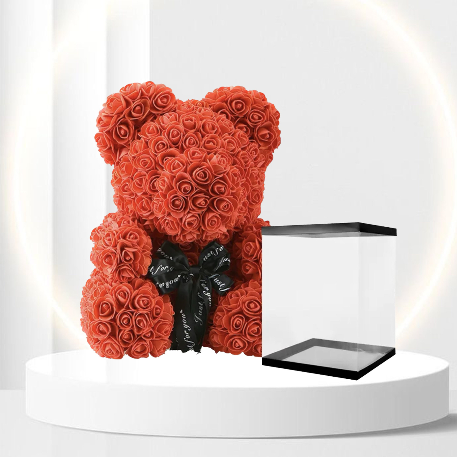 Rose Teddy Bear With Gift Display Box-Flower Teddy Bear