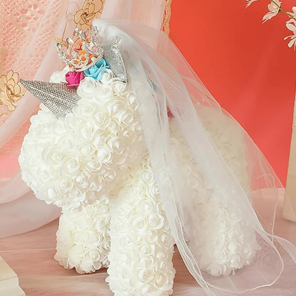Handcrafted Rose Unicorn Gift - Preserved Roses For Lasting Beauty-Flower Teddy Bear