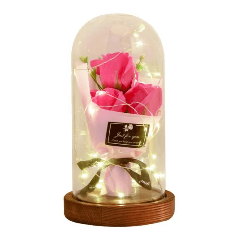 Rose Flower Bouquet Dome-Flower Teddy Bear