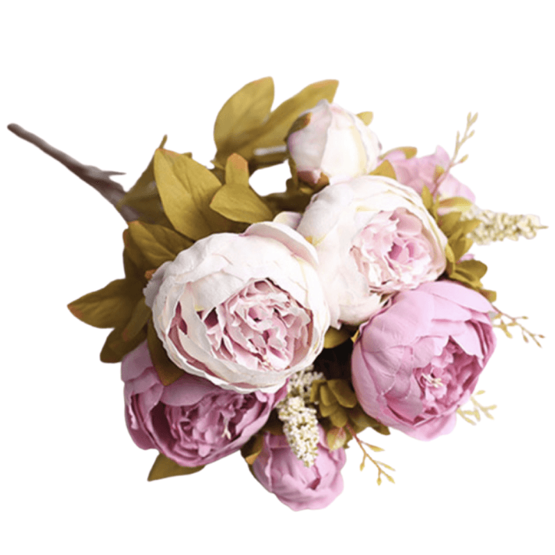 6 Head Artificial Rose Bouquet – Classic Beauty with a Realistic Look-Flower Teddy Bear