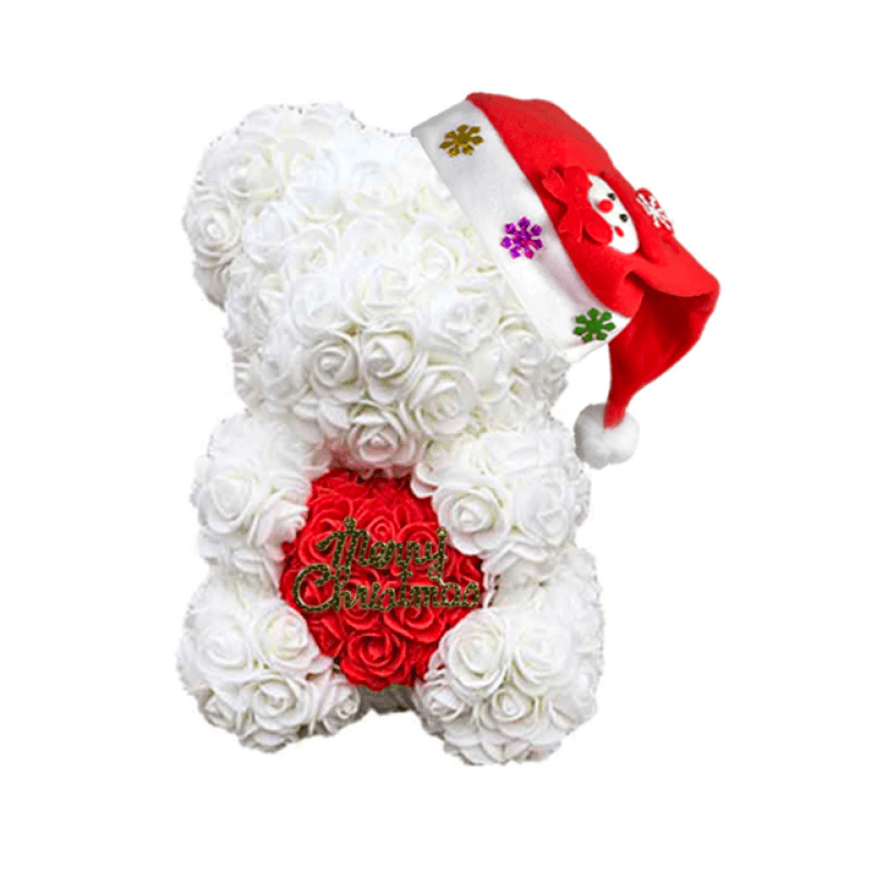Christmas Hug Rose Bear – A Thoughtful Holiday Gift-Flower Teddy Bear
