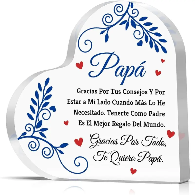 Cordial Shaped Gifting Plaque With Spanish Message For Dad
