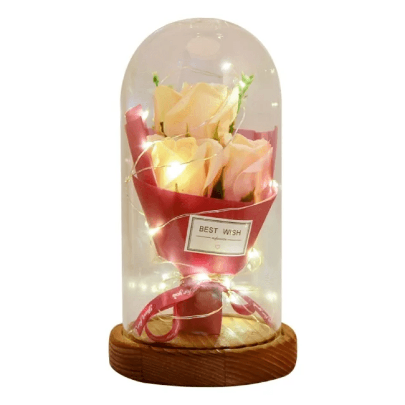 Rose Flower Bouquet Dome-Flower Teddy Bear