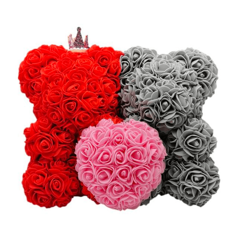 Two Rose Bears Gift-Flower Teddy Bear