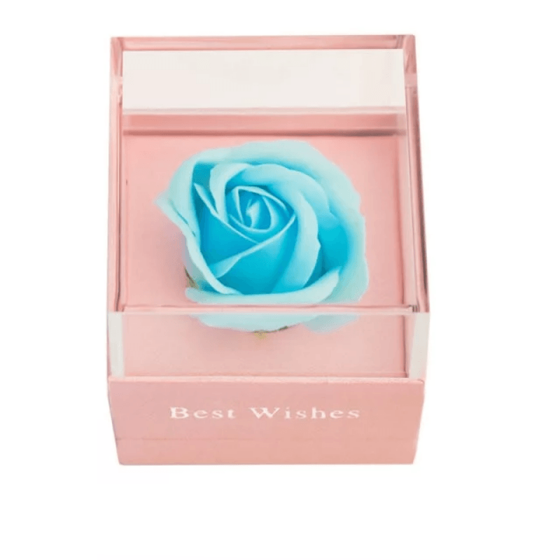 Soap Rose Acrylic Box-Flower Teddy Bear