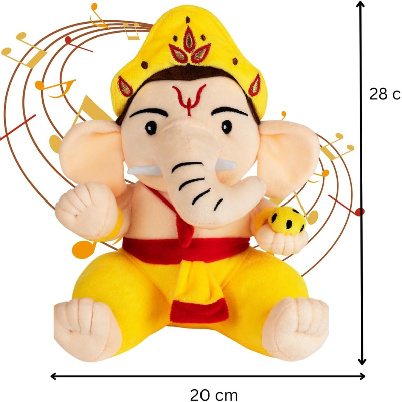Mantra Chanting Baby Ganesha Toy-Flower Teddy Bear