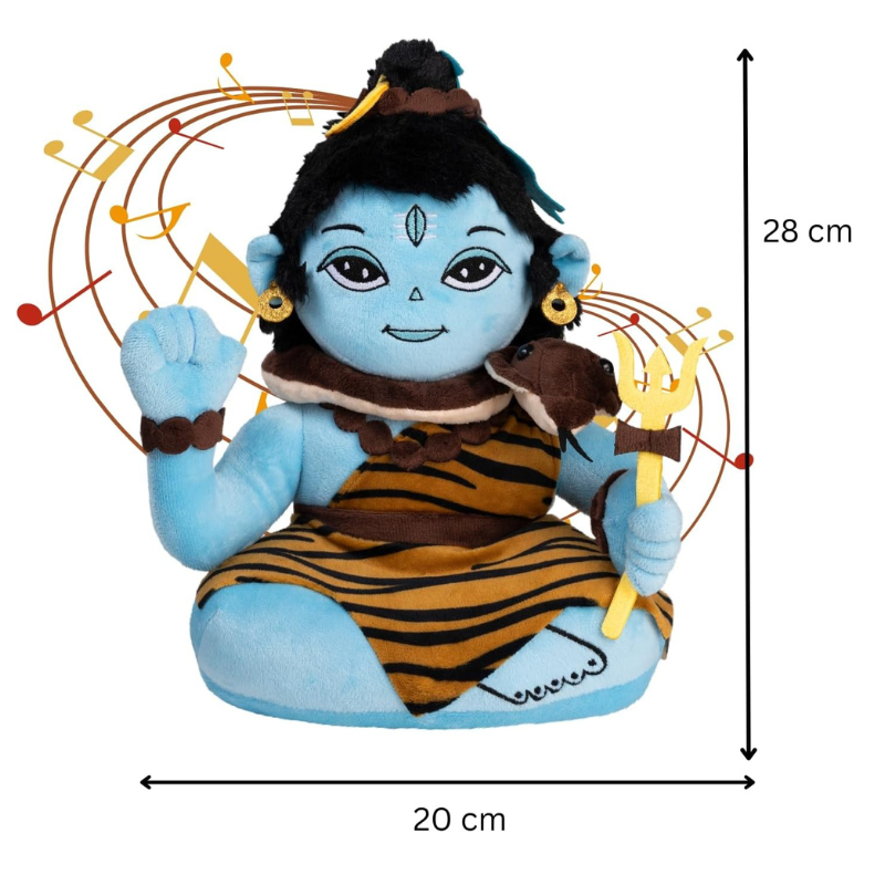 Soft And Musical Mantra Chanting Shiva Plush Toy-Flower Teddy Bear