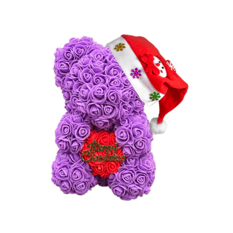 Christmas Hug Rose Bear – A Thoughtful Holiday Gift-Flower Teddy Bear