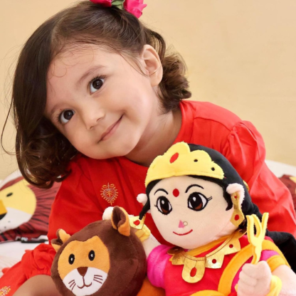 Durga Mantra Chanting Toy with Music-Flower Teddy Bear