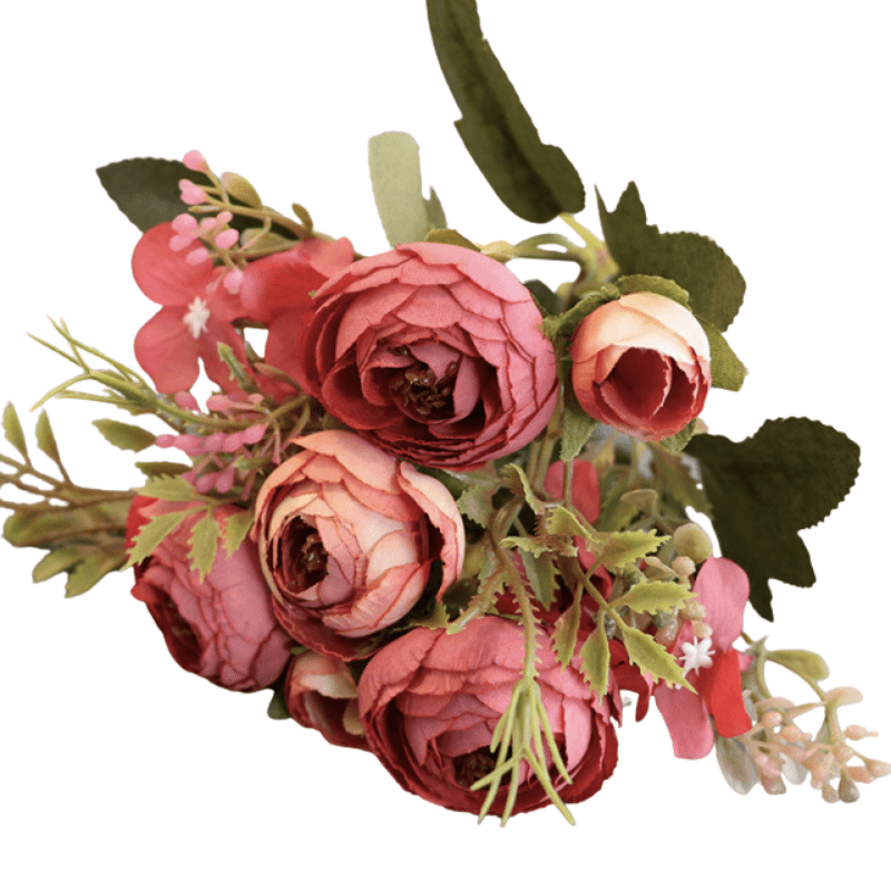 Artificial Rose Bouquet – Elegant Floral Decor for Any Space-Flower Teddy Bear