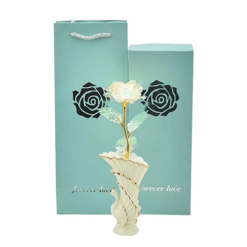 24k Gold Foil Plated Rose – A Timeless Gift of Elegance - Flower Teddy Bear
