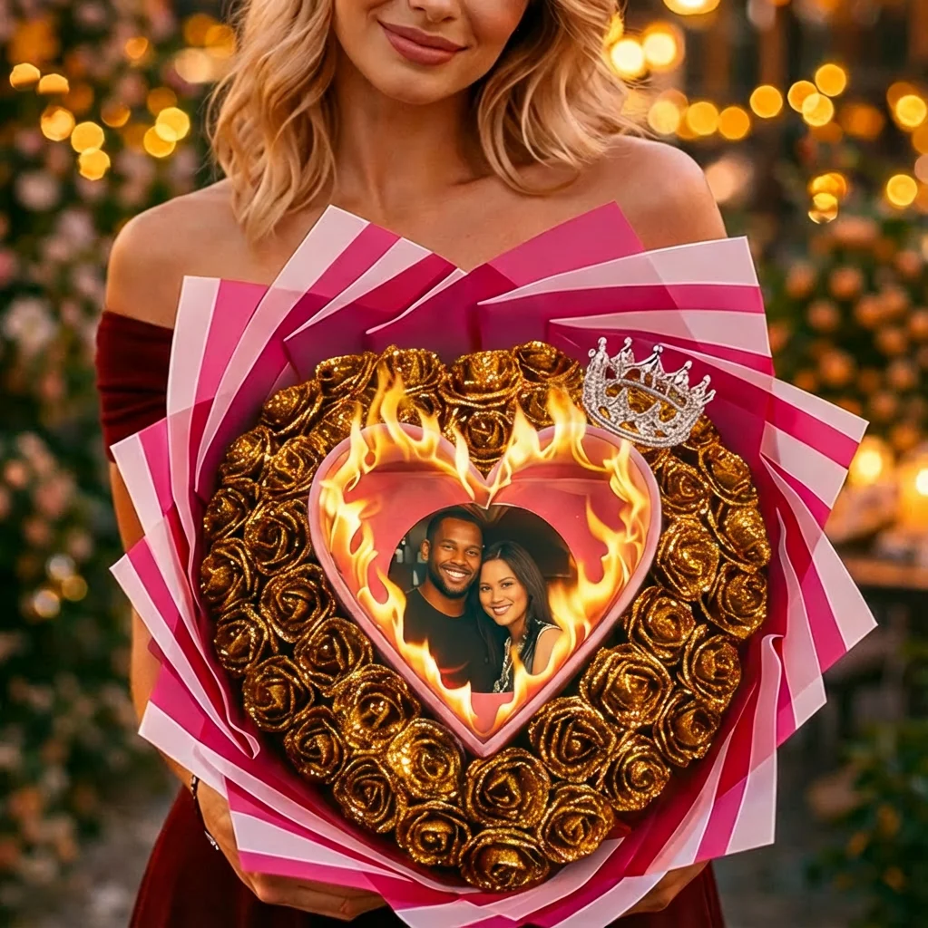 Personalized Everlasting Glitter Rose Bouquet For Gift