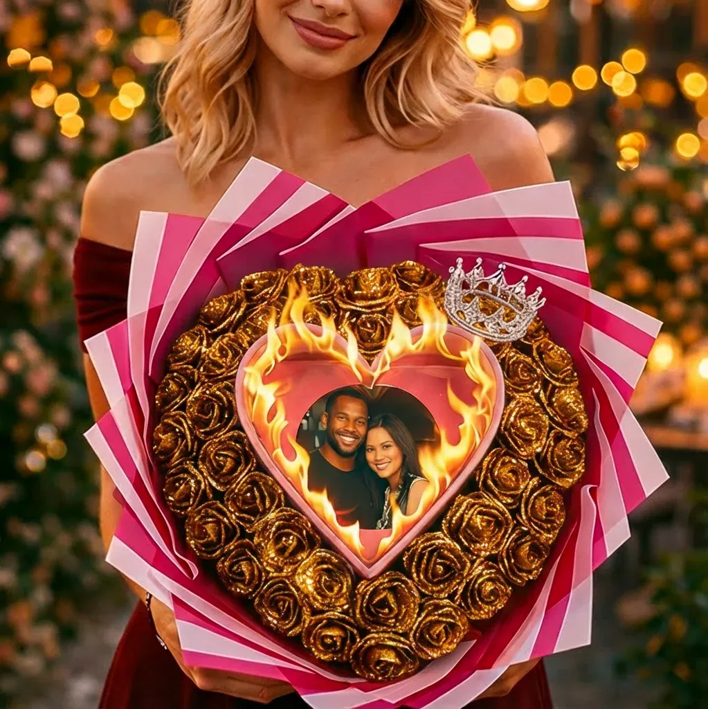 Personalized Everlasting Glitter Rose Bouquet For Gift