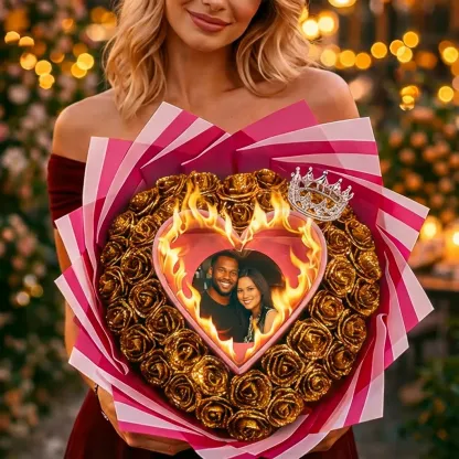 Personalized Everlasting Glitter Rose Bouquet For Gift