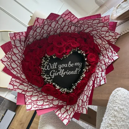 Personalized Everlasting Glitter Rose Bouquet For Gift