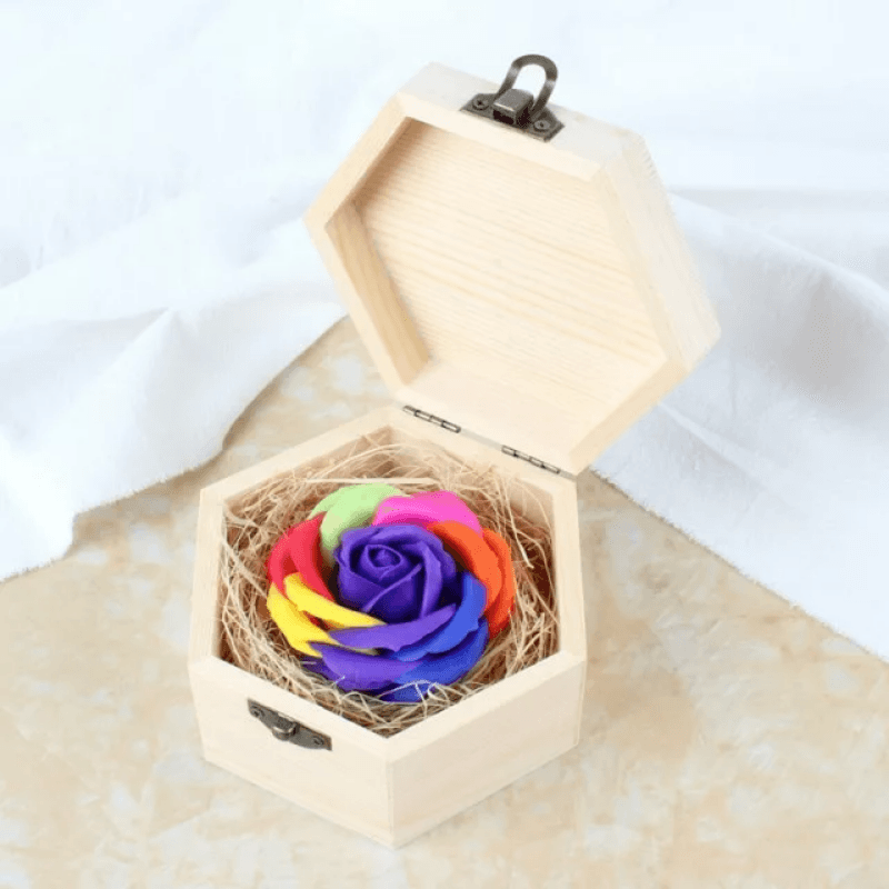 Wood Eternal Rose Box – A Timeless Symbol of Love and Elegance-Flower Teddy Bear