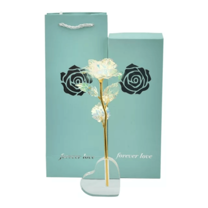24k Gold Foil Plated Rose – A Timeless Gift of Elegance - Flower Teddy Bear