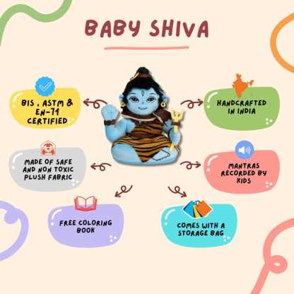 Soft And Musical Mantra Chanting Shiva Plush Toy-Flower Teddy Bear