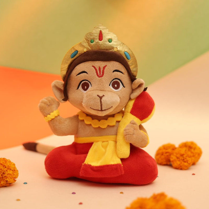 Mantra Chanting Hanuman Plush Toy-Flower Teddy Bear