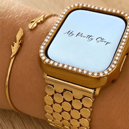 Honeycomb Stainless Steel Band-Flower Teddy Bear