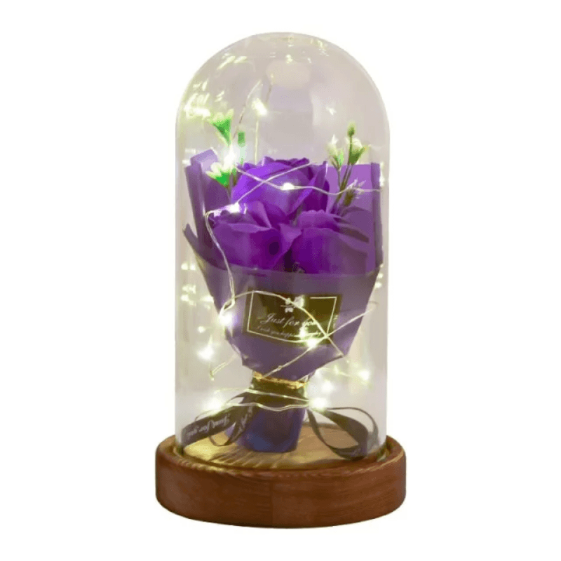 Rose Flower Bouquet Dome-Flower Teddy Bear