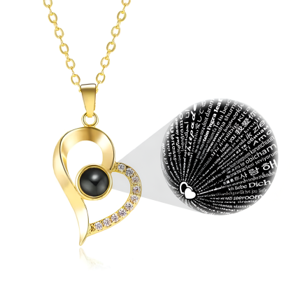 100 Languages ​​I Love You Projection Necklace