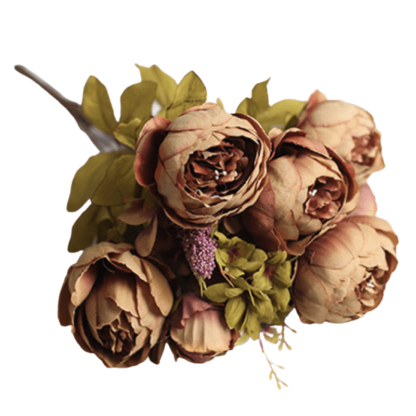 6 Head Artificial Rose Bouquet – Classic Beauty with a Realistic Look-Flower Teddy Bear