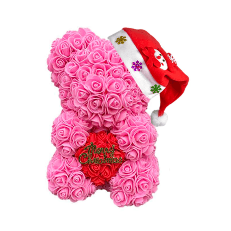 Christmas Hug Rose Bear – A Thoughtful Holiday Gift-Flower Teddy Bear