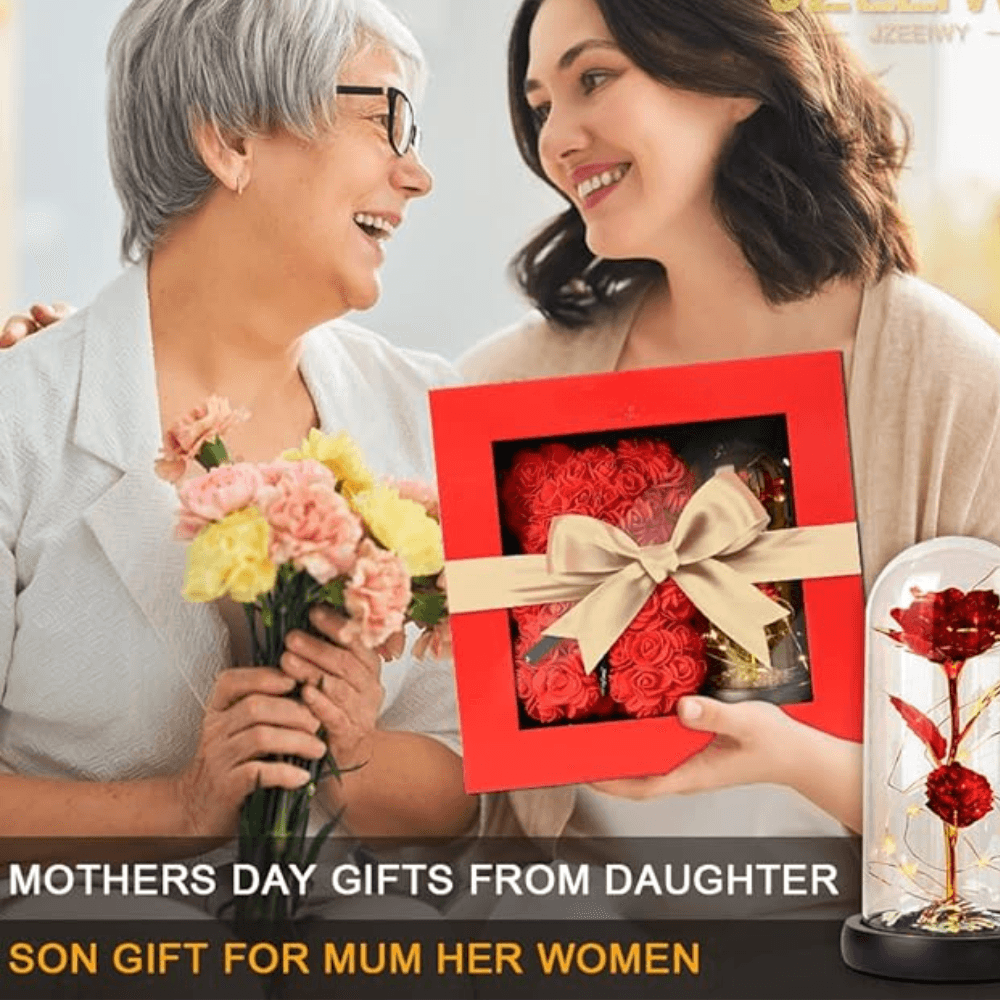 Faux Rose Teddy Bear - Timeless Gift For Every Occasion-Flower Teddy Bear