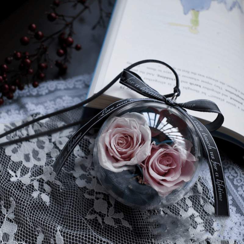 Eternal Rose Pendant-Flower Teddy Bear