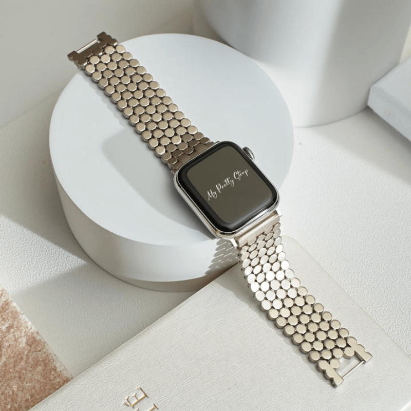 Honeycomb Stainless Steel Band-Flower Teddy Bear