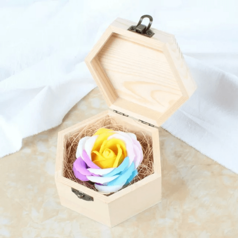 Wood Eternal Rose Box – A Timeless Symbol of Love and Elegance-Flower Teddy Bear