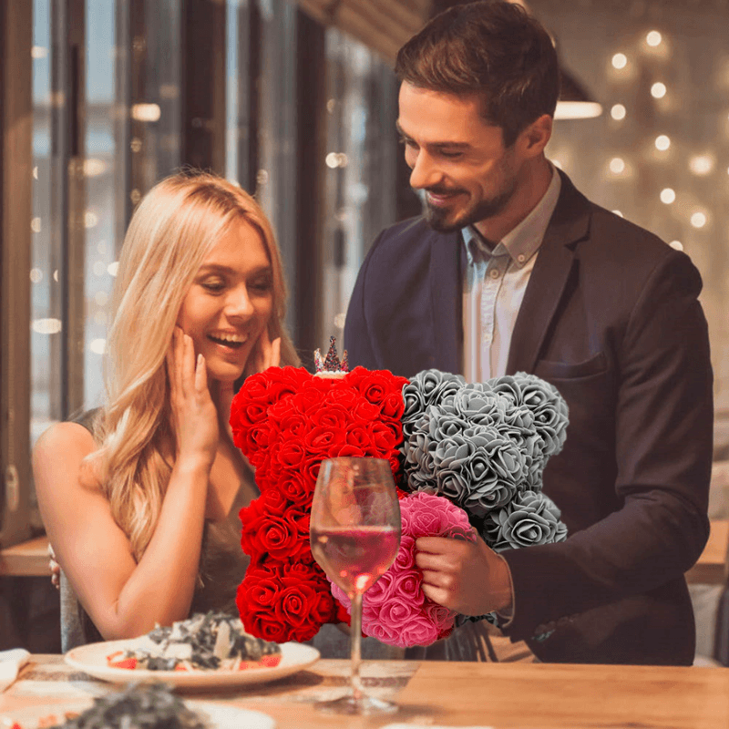 Two Rose Bears Gift-Flower Teddy Bear
