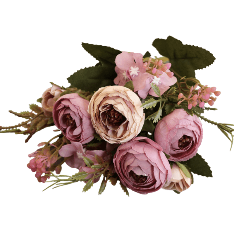 Artificial Rose Bouquet – Elegant Floral Decor for Any Space-Flower Teddy Bear