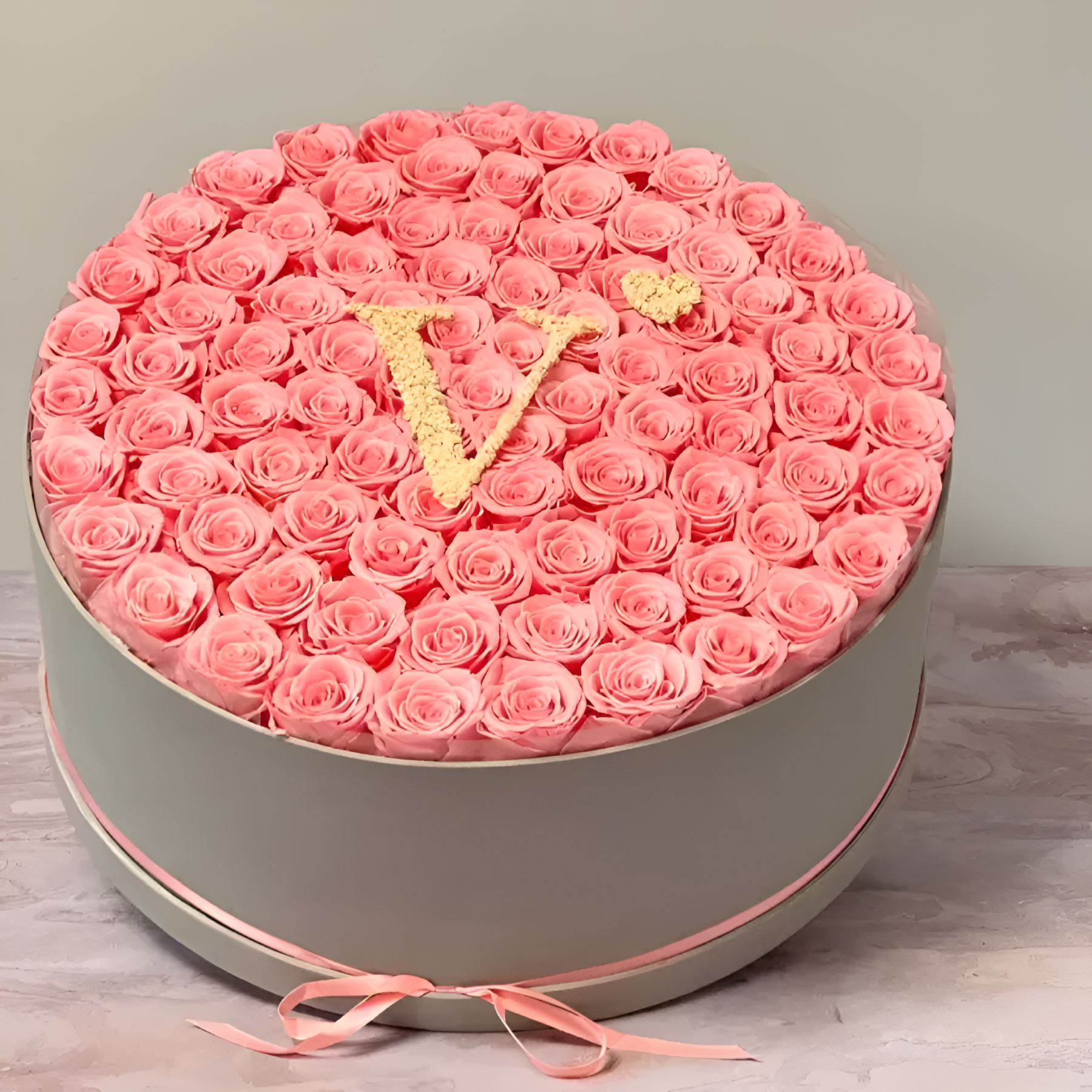 Personalized Glitter Roses Initial Display Box