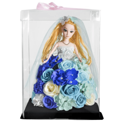 Princess Rose Display – Elegant Handmade Floral Gift-Flower Teddy Bear