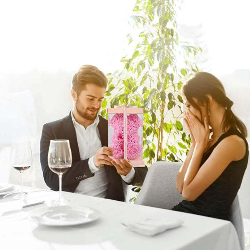 Luxury Floral Teddy Gift-Flower Teddy Bear