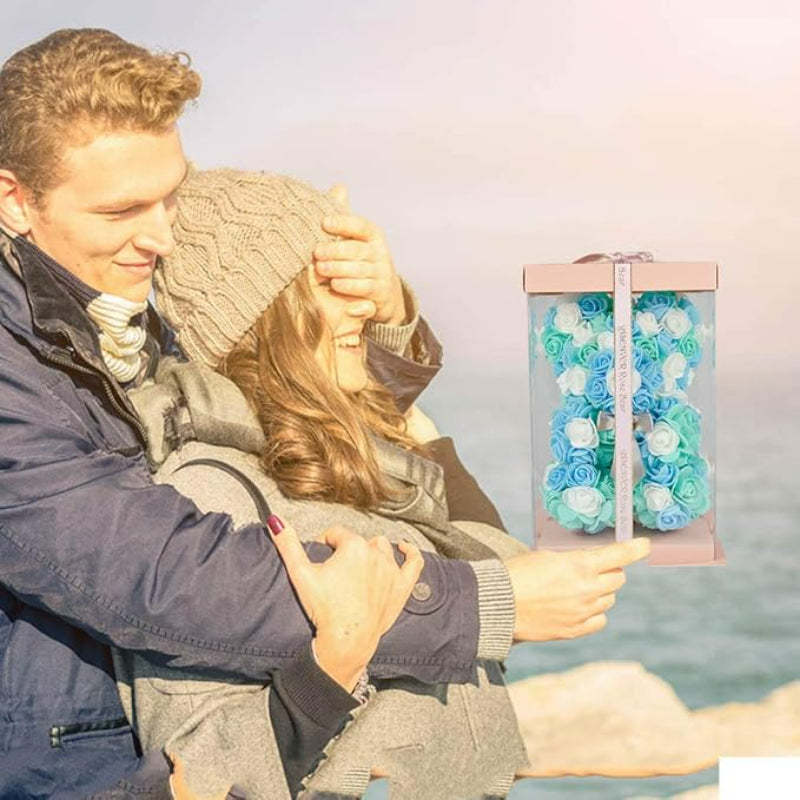 Artificial Rose Teddy Bear-Flower Teddy Bear