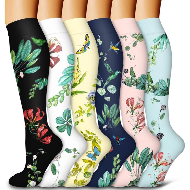 6 Pairs Copper Compression Socks – Circulation and Support