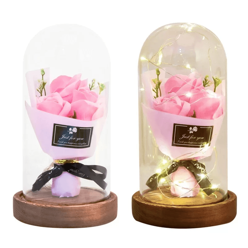 Rose Flower Bouquet Dome-Flower Teddy Bear