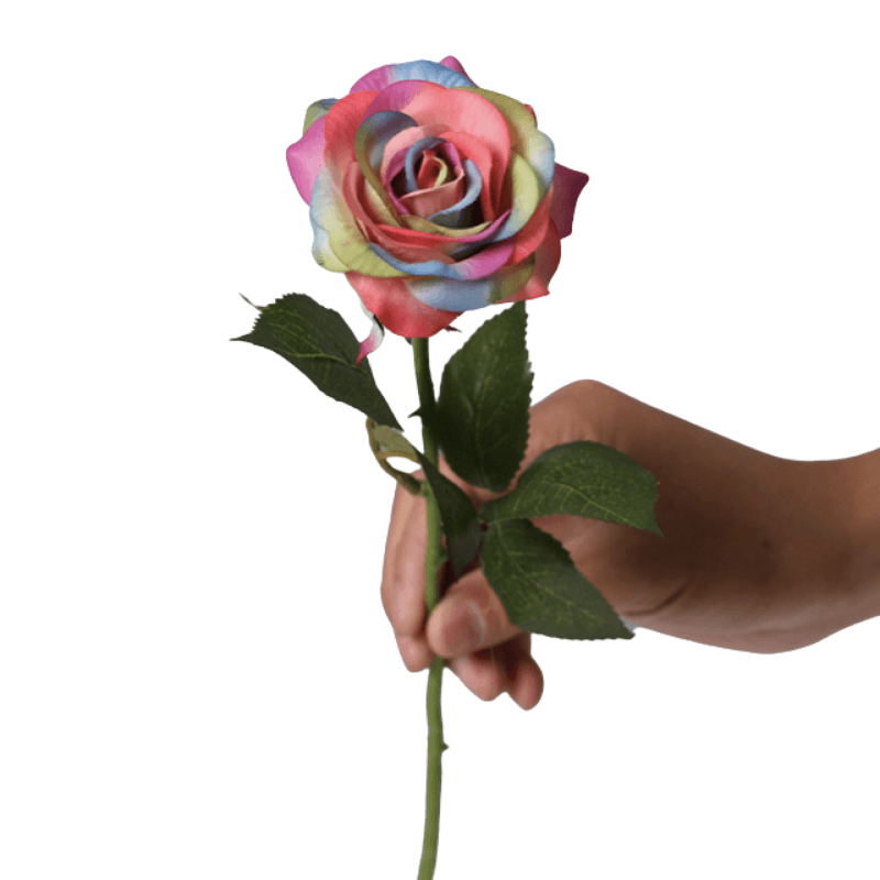 Singular Silk Rose-Flower Teddy Bear