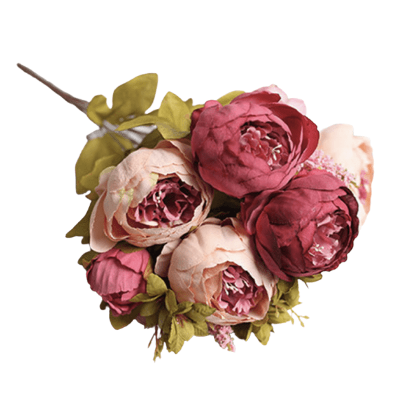 6 Head Artificial Rose Bouquet – Classic Beauty with a Realistic Look-Flower Teddy Bear