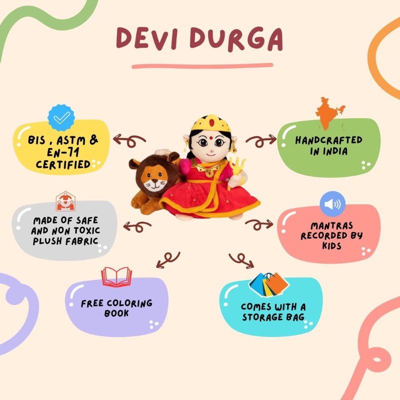 Durga Mantra Chanting Toy with Music-Flower Teddy Bear