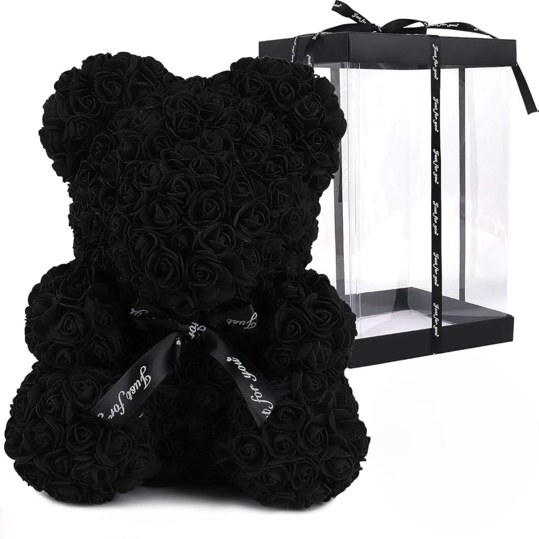 Artificial Rose Teddy Bear With Display Box For Valentine And Party Decoration